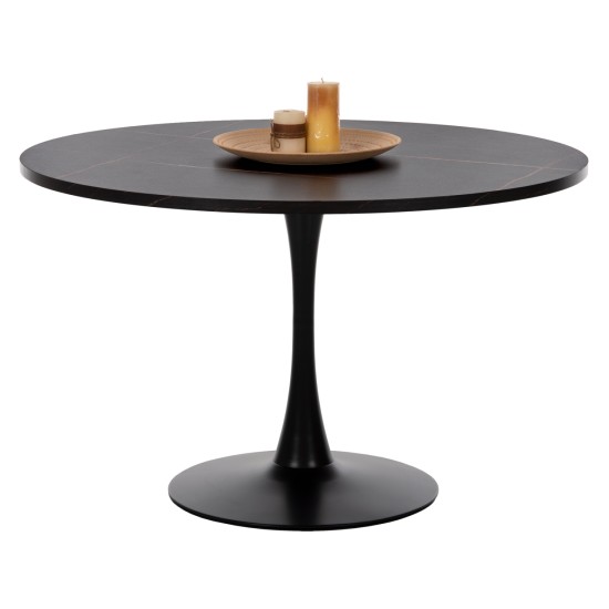 ΤΡΑΠΕΖΙ ΤΡΑΠΕΖΑΡΙΑΣ ROLLO HM9422.12 ΣΤΡΟΓΓΥΛΟ BLACK MARBLE Φ120x74Yεκ. ΤΡΑΠΕΖΙ ΤΡΑΠΕΖΑΡΙΑΣ ROLLO HM9422.12 ΣΤΡΟΓΓΥΛΟ BLACK MARBLE Φ120x74Yεκ.