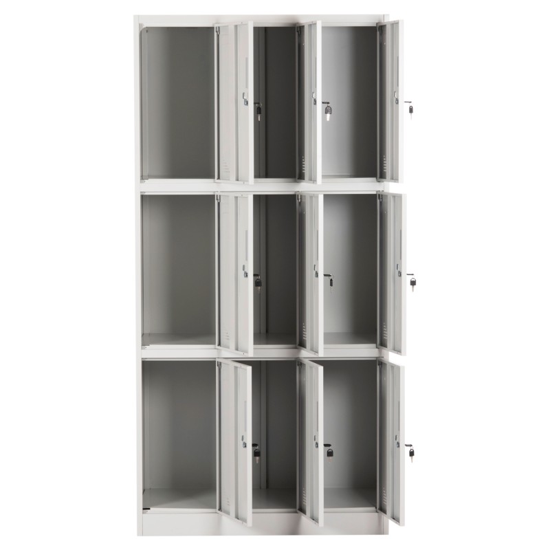 ΦΟΡΙΑΜΟΣ ΜΕΤΑΛΛΙΚΟΣ MALMOE HM5636.11 9 ΝΤΟΥΛΑΠΑΚΙΑ ΜΕ ΚΛΕΙΔΑΡΙΕΣ-ΓΚΡΙ 90x45x185Υεκ.