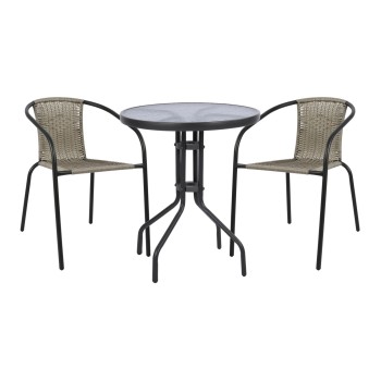 ΣΕΤ ΕΞΩΤ.ΧΩΡΟΥ 3ΤΜΧ LIMA HM21110 ΤΡΑΠΕΖΙ ΜΕ 2 ΠΟΛΥΘΡΟΝΕΣ- ΓΚΡΙ ΧΡΩΜΑ