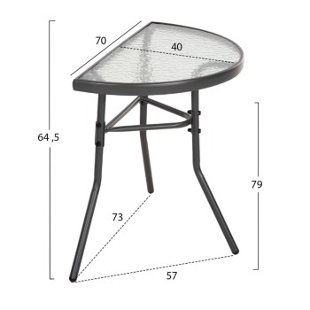 ΣΕΤ ΕΞΩΤ.ΧΩΡΟΥ 3ΤΜΧ LAURA HM21112 ΤΡΑΠΕΖΙ ΗΜΙΚΥΚΛΙΚΟ & 2 ΠΟΛΥΘΡΟΝΕΣ- ΓΚΡΙ