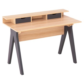 ΓΡΑΦΕΙΟ REXIN HM18290 ΜΕΛΑΜΙΝΗ ΣΕ SONAMA-ΓΚΡΙ 120x19-59x75-85,5ΥΥεκ.