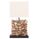ΕΠΙΤΡΑΠΕΖΙΟ ΦΩΤΙΣΤΙΚΟ ΣΧΗΜΑ ΚΥΒΟΥ TWIGGY HM4425 DRIFTWOOD & ΛΕΥΚΟ ΚΑΠΕΛΟ 24x24x46Υεκ
