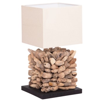 ΕΠΙΤΡΑΠΕΖΙΟ ΦΩΤΙΣΤΙΚΟ ΣΧΗΜΑ ΚΥΒΟΥ TWIGGY HM4425 DRIFTWOOD & ΛΕΥΚΟ ΚΑΠΕΛΟ 24x24x46Υεκ