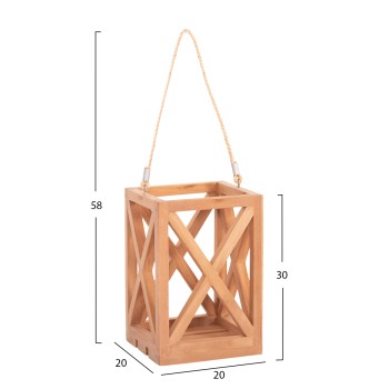 ΕΠΙΤΡΑΠΕΖΙΟ ΔΙΑΚΟΣΜΗΤΙΚΟ ΦΑΝΑΡΙ ΓΙΑ ΚΕΡΙ FENT HM4581 ΞΥΛΟ TEAK ΦΥΣΙΚΟ 20x20x30-58Υεκ.