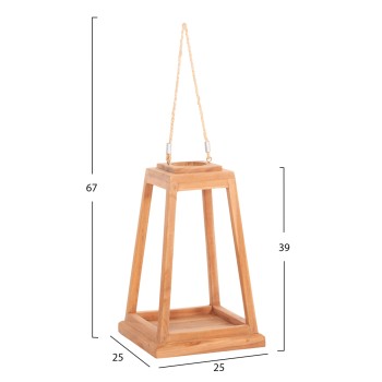 ΕΠΙΤΡΑΠΕΖΙΟ ΔΙΑΚΟΣΜΗΤΙΚΟ ΦΑΝΑΡΙ ΓΙΑ ΚΕΡΙ RAMI HM4584 ΞΥΛΟ TEAK ΦΥΣΙΚΟ 25x25x39-67Υεκ.