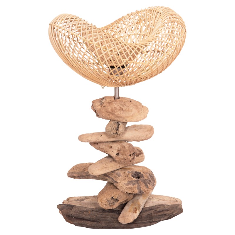 ΕΠΙΤΡΑΠΕΖΙΟ ΔΙΑΚΟΣΜΗΤΙΚΟ ΦΩΤΙΣΤΙΚΟ IVAR HM4431 DRIFTWOOD & RATTAN 32x30x53Υεκ.