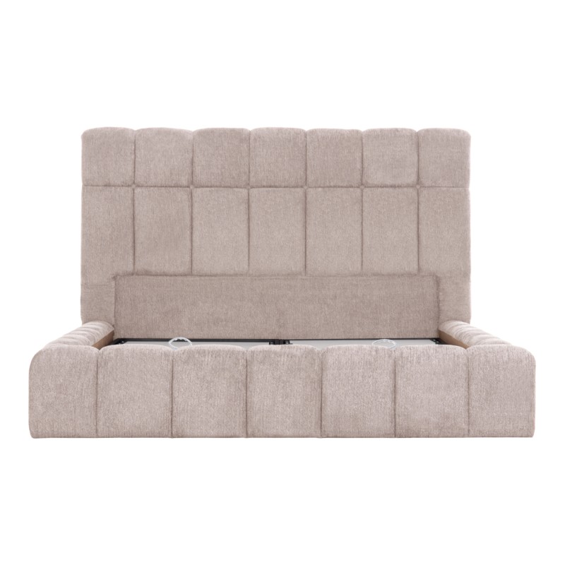 ΚΡΕΒΑΤΙ RAMON ΜΕ ΑΠΟΘ. ΧΩΡΟ HM720.10 ΥΦΑΣΜΑ TEDDY ΜΠΕΖ-ΓΙΑ ΣΤΡΩΜΑ 160x200εκ