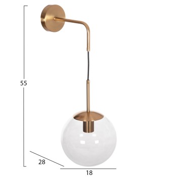 ΑΠΛΙΚΑ ΤΟΙΧΟΥ GYDA HM4473 ΜΕΤΑΛΛΟ ΣΕ ΧΡΥΣΟ-ΓΥΑΛΙ 18x28x55Υεκ.