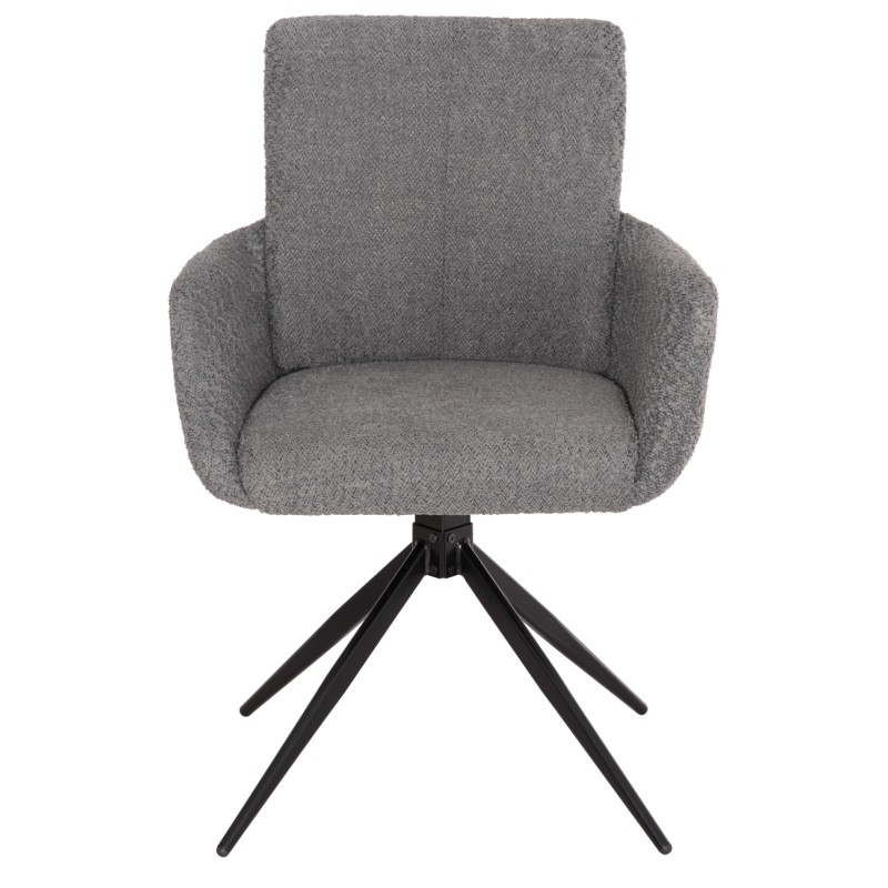 ΠΟΛΥΘΡΟΝΑ ΠΕΡΙΣΤΡΕΦ. BLANS HM9942.01 ΓΚΡΙ ΜΠΟΥΚΛΕ ΥΦΑΣΜΑ-ΜΕΤΑΛΛΙΚΑ ΠΟΔΙΑ 62x60x90Υ