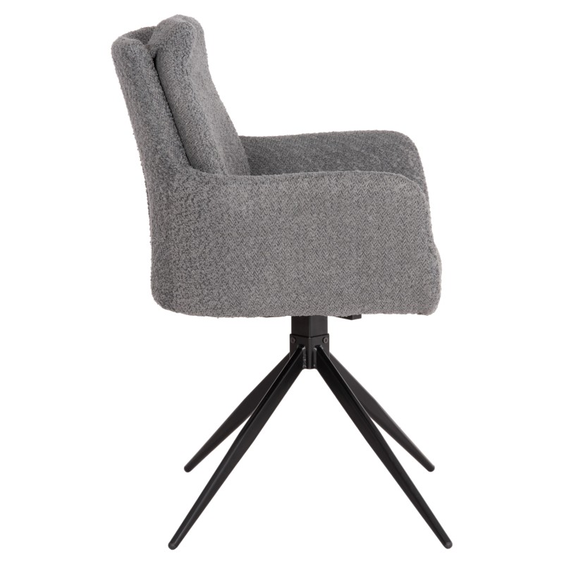 ΠΟΛΥΘΡΟΝΑ ΠΕΡΙΣΤΡΕΦ. BLANS HM9942.01 ΓΚΡΙ ΜΠΟΥΚΛΕ ΥΦΑΣΜΑ-ΜΕΤΑΛΛΙΚΑ ΠΟΔΙΑ 62x60x90Υ