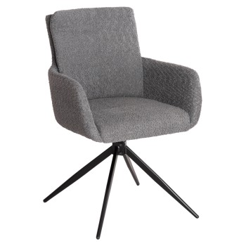 ΠΟΛΥΘΡΟΝΑ ΠΕΡΙΣΤΡΕΦ. BLANS HM9942.01 ΓΚΡΙ ΜΠΟΥΚΛΕ ΥΦΑΣΜΑ-ΜΕΤΑΛΛΙΚΑ ΠΟΔΙΑ 62x60x90Υ