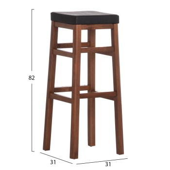 ΣΚΑΜΠO ΚΑΦΕΝΕΙΟΥ ΚΑΦΕ ΜΕ PU ΜΑΥΡΟ ΤΕΤΡΑΓΩΝΟ HM8069 30x34x82Υ εκ.