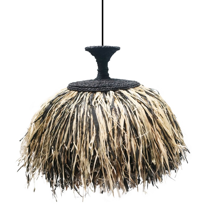 ΦΩΤΙΣΤΙΚΟ ΟΡΟΦΗΣ ORDEM HM4716 ΚΑΠΕΛΟ ΙΝΕΣ SISAL & ΜΠΑΝΑΝΑΣ-ΜΑΥΡΟ & ΦΥΣΙΚΟ Φ60x50Υεκ