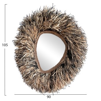 ΔΙΑΚΟΣΜΗΤΙΚΟΣ ΚΑΘΡΕΠΤΗΣ ΤΟΙΧΟΥ GRESSO HM4712 ΙΝΕΣ ΜΠΑΝΑΝΑΣ ΦΥΣΙΚΟ-ΜΑΥΡΟ 90x100Υεκ