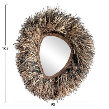 ΔΙΑΚΟΣΜΗΤΙΚΟΣ ΚΑΘΡΕΠΤΗΣ ΤΟΙΧΟΥ GRESSO HM4712 ΙΝΕΣ ΜΠΑΝΑΝΑΣ ΦΥΣΙΚΟ-ΜΑΥΡΟ 90x100Υεκ