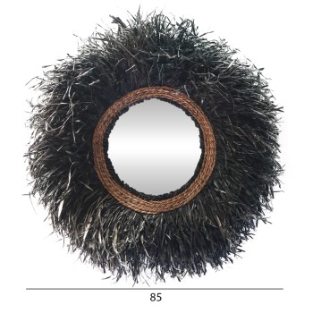 ΔΙΑΚΟΣΜΗΤΙΚΟΣ ΚΑΘΡΕΠΤΗΣ ΤΟΙΧΟΥ ΣΤΡΟΓΓΥΛΟΣ BRENNO HM4713 ΙΝΕΣ ΜΠΑΝΑΝΑΣ ΜΑΥΡΟ Φ80εκ