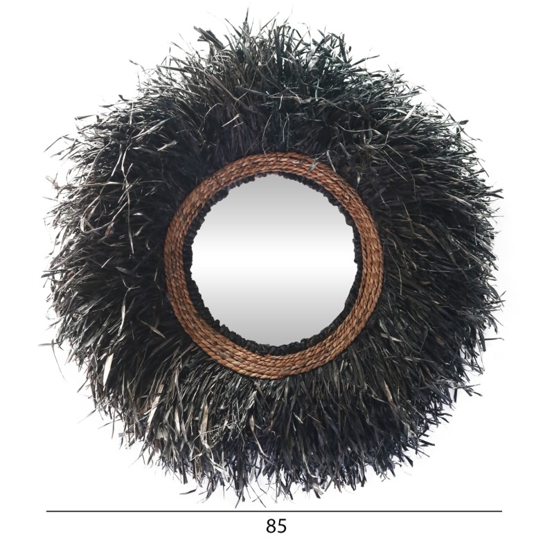 ΔΙΑΚΟΣΜΗΤΙΚΟΣ ΚΑΘΡΕΠΤΗΣ ΤΟΙΧΟΥ ΣΤΡΟΓΓΥΛΟΣ BRENNO HM4713 ΙΝΕΣ ΜΠΑΝΑΝΑΣ ΜΑΥΡΟ Φ80εκ