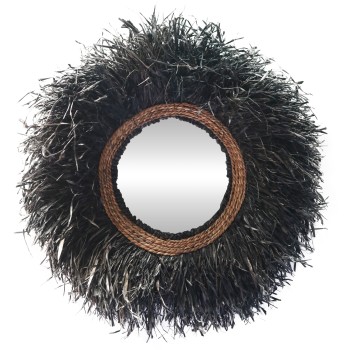 ΔΙΑΚΟΣΜΗΤΙΚΟΣ ΚΑΘΡΕΠΤΗΣ ΤΟΙΧΟΥ ΣΤΡΟΓΓΥΛΟΣ BRENNO HM4713 ΙΝΕΣ ΜΠΑΝΑΝΑΣ ΜΑΥΡΟ Φ80εκ