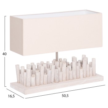 ΕΠΙΤΡΑΠΕΖΙΟ ΦΩΤΙΣΤΙΚΟ TWIGGY HM4426 DRIFTWOOD & ΚΑΠΕΛΟ ΣΕ ΛΕΥΚΟ 50,5x16,5x40Υεκ.