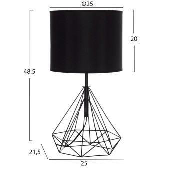 ΕΠΙΤΡΑΠΕΖΙΟ ΦΩΤΙΣΤΙΚΟ GEILO HM7416.11 ΜΑΥΡΟ ΜΕΤΑΛΛΙΚΟ--ΜΑΥΡΟ PVC ΚΑΠΕΛΟ Φ25x48,5Υεκ.
