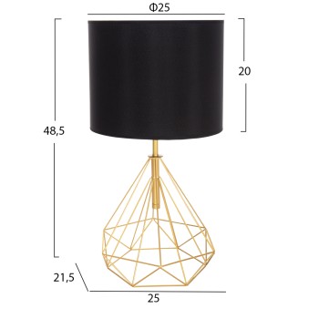 ΕΠΙΤΡΑΠΕΖΙΟ ΦΩΤΙΣΤΙΚΟ GEILO HM7416.12 ΧΡΥΣΟ ΜΕΤΑΛΛΙΚΟ--ΜΑΥΡΟ PVC ΚΑΠΕΛΟ Φ25x48,5Υεκ.