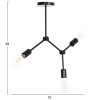 ΦΩΤΙΣΤΙΚΟ ΟΡΟΦΗΣ 3-ΦΩΤΟ LIGHTY HM7404.11 ΜΕΤΑΛΛΟ ΣΕ ΜΑΥΡΟ 52x5x48Υεκ.