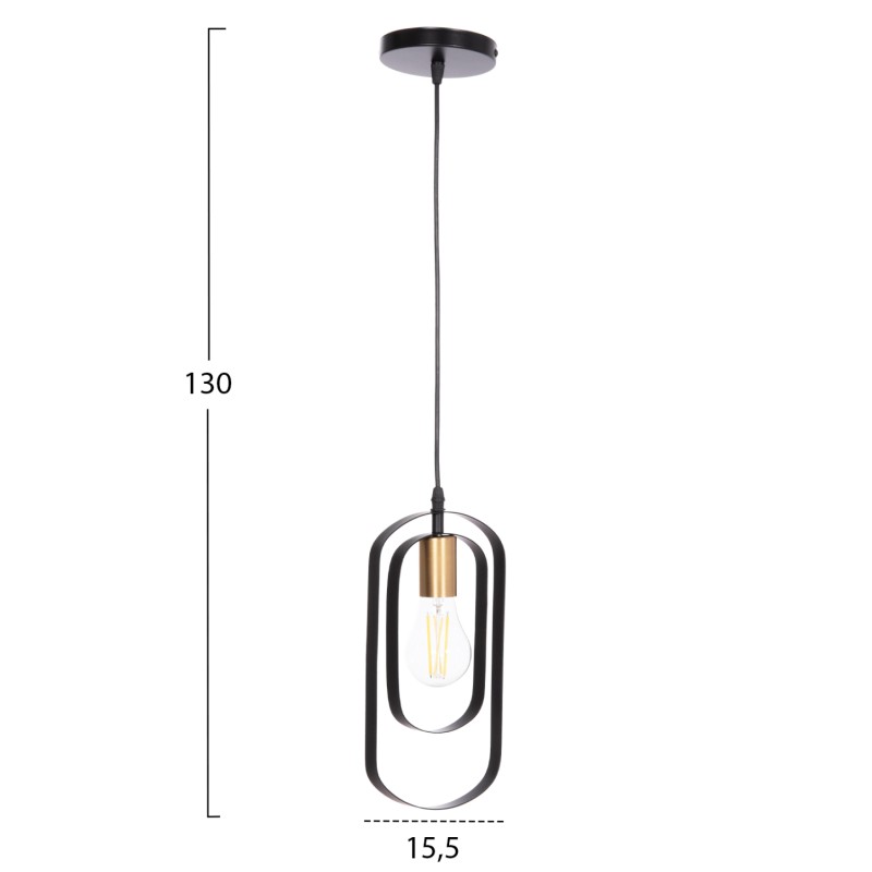 ΦΩΤΙΣΤΙΚΟ ΟΡΟΦΗΣ ΚΡΕΜΑΣΤΟ BIUT HM7537.11 ΜΑΥΡΟ ΜΕΤΑΛΛΟ-ΧΡΥΣΟ ΝΤΟΥΙ 15,5x4x130Υεκ.