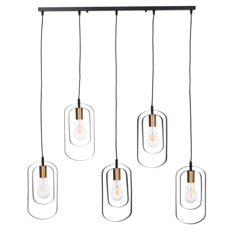 ΦΩΤΙΣΤΙΚΟ ΟΡΟΦΗΣ 5-ΦΩΤΟ BIUT HM7545.11 ΜΑΥΡΟ ΜΕΤΑΛΛΟ-ΧΡΥΣΟ ΝΤΟΥΙ 80x6x138Υεκ.