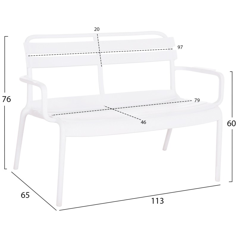 ΠΑΓΚΑΚΙ ΠΟΛΥΠΡΟΠΥΛΕΝΙΟΥ 2ΘΕΣΙΟ KORVER HM6332.01 ΛΕΥΚΟ 113x65x76Υεκ.