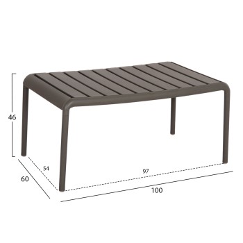 ΤΡΑΠΕΖΙ ΣΑΛΟΝΙΟΥ ΕΞΩΤERIKOY ΧΩΡΟΥ ΧΑΜΗΛΟ KORVER HM6334.05 ΠΟΛΥΠΡΟΠΥΛΕΝΙΟ DARK OLIVE 100x60x46Υεκ