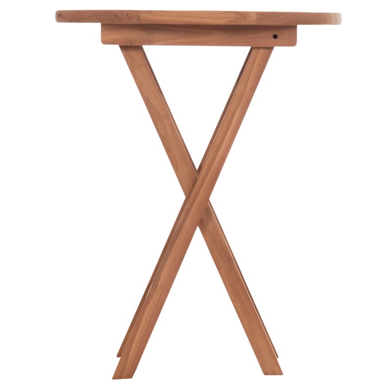 ΤΡΑΠΕΖΙ ΣΚΗΝΟΘΕΤΗ ΣΤΡΟΓΓΥΛΟ ERIS HM18119 ΞΥΛΟ TEAK--ΦΥΣΙΚΟ Φ60x75Υεκ.