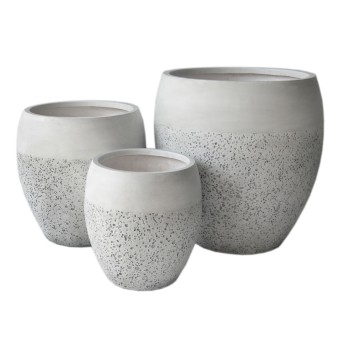 ΣΕΤ 3ΤΜΧ ΓΛΑΣΤΡΕΣ ΣΕΙΡΑ GARDENER HM4718 FIBERCLAY ΛΕΥΚΟ Φ55x54Υεκ