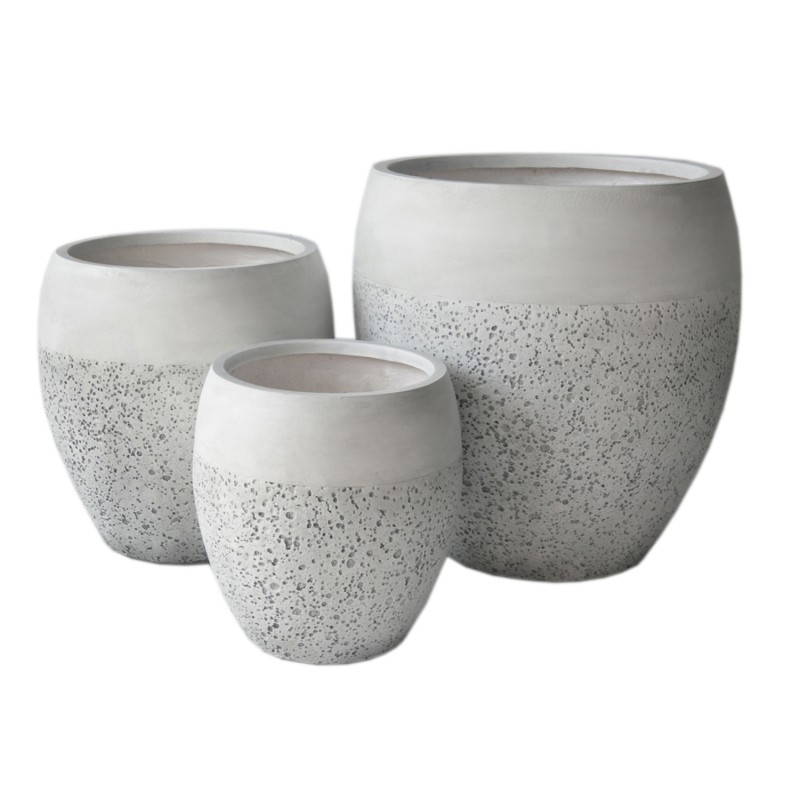 ΣΕΤ 3ΤΜΧ ΓΛΑΣΤΡΕΣ ΣΕΙΡΑ GARDENER HM4718 FIBERCLAY ΛΕΥΚΟ Φ55x54Υεκ