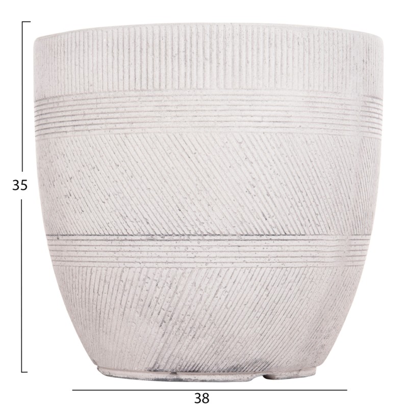 ΣΕΤ 4ΤΜΧ ΓΛΑΣΤΡΕΣ ΣΤΡΟΓΓΥΛΕΣ ΣΕΙΡΑ GARDENER HM4719 FIBERCLAY-ΧΡΩΜΑ CEMENT Φ44x43Υεκ