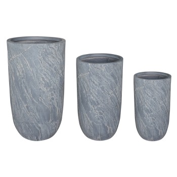 ΣΕΤ 3ΤΜΧ ΓΛΑΣΤΡΕΣ ΚΥΛΙΝΔΡΟΙ ΣΕΙΡΑ GARDENER HM4720 FIBERCLAY-ΧΡΩΜΑ CEMENT Φ44x79Υεκ