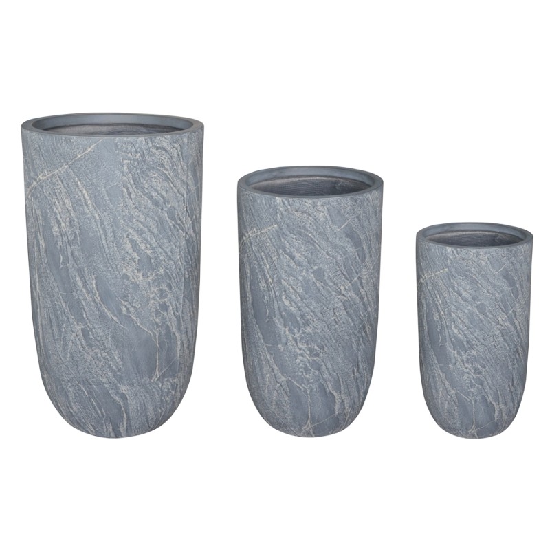 ΣΕΤ 3ΤΜΧ ΓΛΑΣΤΡΕΣ ΚΥΛΙΝΔΡΟΙ ΣΕΙΡΑ GARDENER HM4720 FIBERCLAY-ΧΡΩΜΑ CEMENT Φ44x79Υεκ