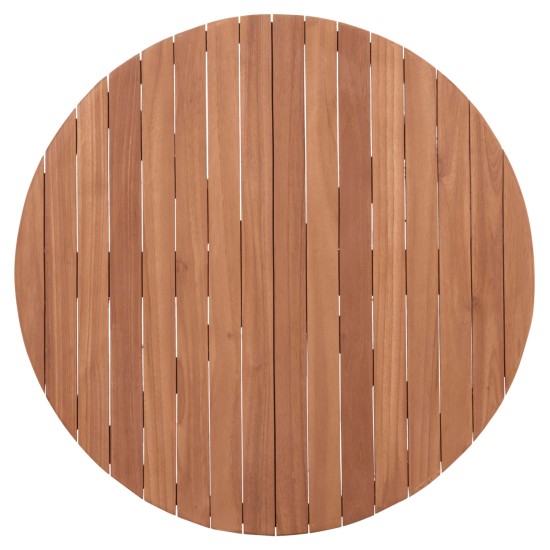 ΕΠΙΦΑΝΕΙΑ ΤΡΑΠΕΖΙΟΥ ΣΤΡΟΓΓΥΛΗ HM18134 ΞΥΛΟ TEAK--ΦΥΣΙΚΟ Φ80x4(πάχος)εκ.