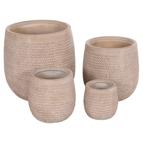 ΣΕΤ 4ΤΜΧ ΓΛΑΣΤΡΕΣ ΣΤΡΟΓΓΥΛΕΣ GARDENER HM4722 FIBERCLAY--IVORY CEMENT Φ54x54Υεκ ΣΕΤ 4ΤΜΧ ΓΛΑΣΤΡΕΣ ΣΤΡΟΓΓΥΛΕΣ GARDENER HM4722 FIBERCLAY--IVORY CEMENT Φ54x54Υεκ