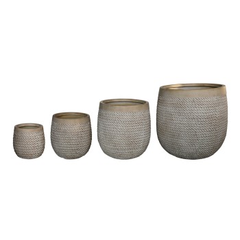 ΣΕΤ 4ΤΜΧ ΓΛΑΣΤΡΕΣ ΣΤΡΟΓΓΥΛΕΣ GARDENER HM4722 FIBERCLAY--IVORY CEMENT Φ54x54Υεκ