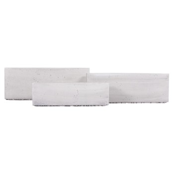 ΣΕΤ 3ΤΜΧ ΓΛΑΣΤΡΕΣ ΟΡΘΟΓΩΝΙΕΣ GARDENER HM4723 FIBERCLAY ΓΚΡΙ CEMENT 81x30x30Υεκ.