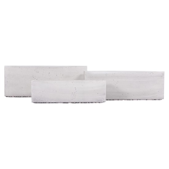 ΣΕΤ 3ΤΜΧ ΓΛΑΣΤΡΕΣ ΟΡΘΟΓΩΝΙΕΣ GARDENER HM4723 FIBERCLAY ΓΚΡΙ CEMENT 81x30x30Υεκ.