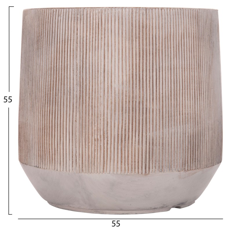 ΣΕΤ 3ΤΜΧ ΓΛΑΣΤΡΕΣ ΣΤΡΟΓΓΥΛΕΣ ΣΕΙΡΑ GARDENER HM4724 FIBERCLAY-ΧΡΩΜΑ CEMENT Φ55x55Υεκ