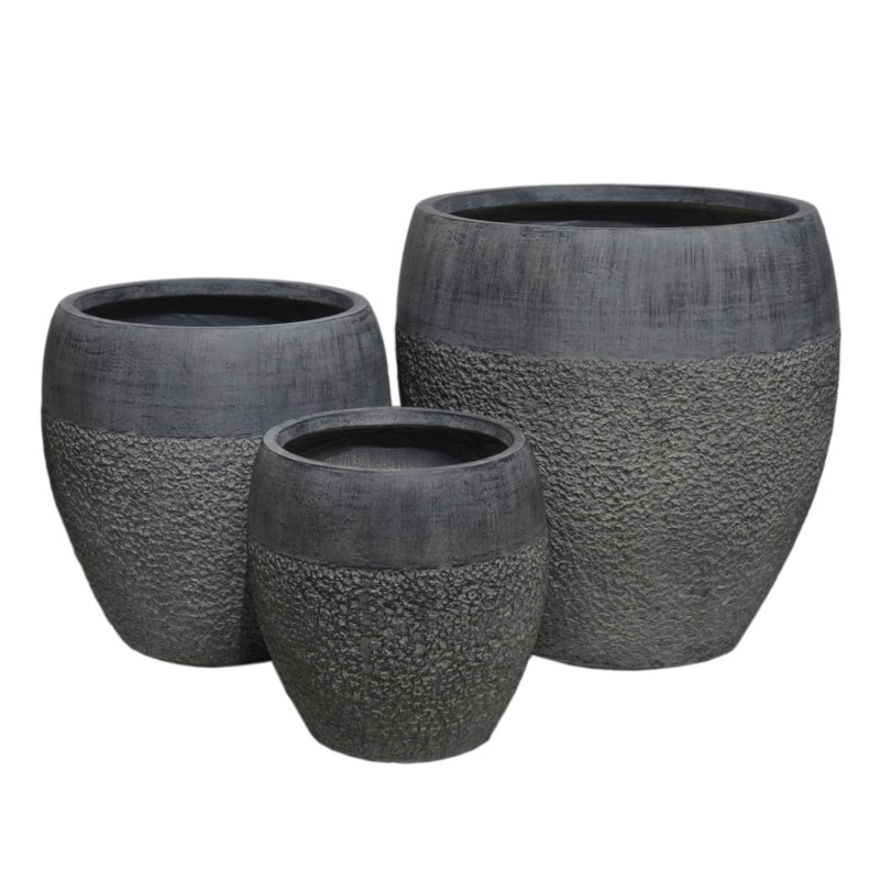 ΣΕΤ 3ΤΜΧ ΓΛΑΣΤΡΕΣ ΣΕΙΡΑ GARDENER HM4725 FIBERCLAY-ΣΕ ΣΚΟΥΡΟ CEMENT ΧΡΩΜΑ Φ55x54Υεκ