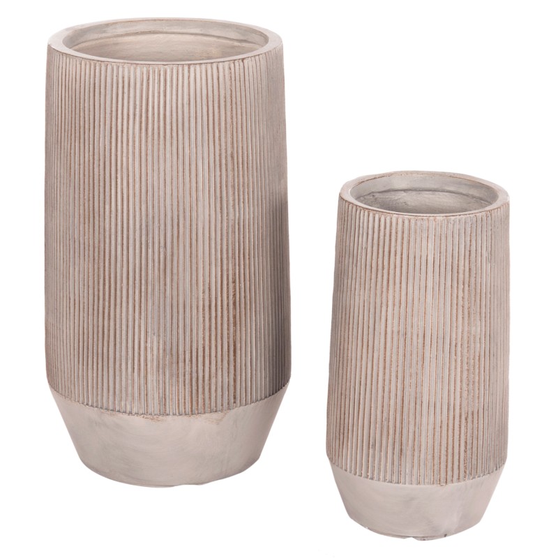 ΣΕΤ 2ΤΜΧ ΓΛΑΣΤΡΕΣ ΚΥΛΙΝΔΡΟΙ ΣΕΙΡΑ GARDENER HM4727 FIBERCLAY-ΧΡΩΜΑ CEMENT Φ35x64Υεκ