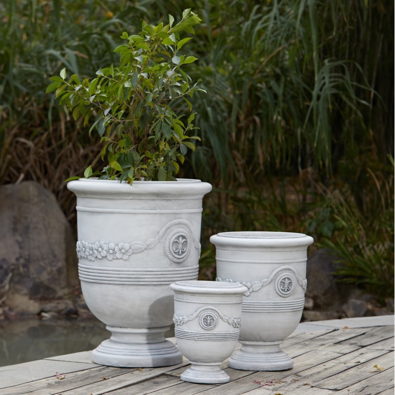 ΣΕΤ 3ΤΜΧ ΓΛΑΣΤΡΕΣ ΜΕ ΑΝΑΓΛΥΦΟ GARDENER HM4729 FIBERCLAY-ΣΕ ΥΠΟΛΕΥΚΟ Φ58x72.5Υεκ