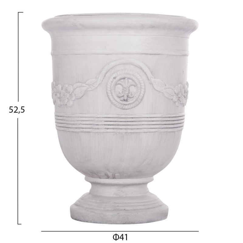 ΣΕΤ 3ΤΜΧ ΓΛΑΣΤΡΕΣ ΜΕ ΑΝΑΓΛΥΦΟ GARDENER HM4729 FIBERCLAY-ΣΕ ΥΠΟΛΕΥΚΟ Φ58x72.5Υεκ