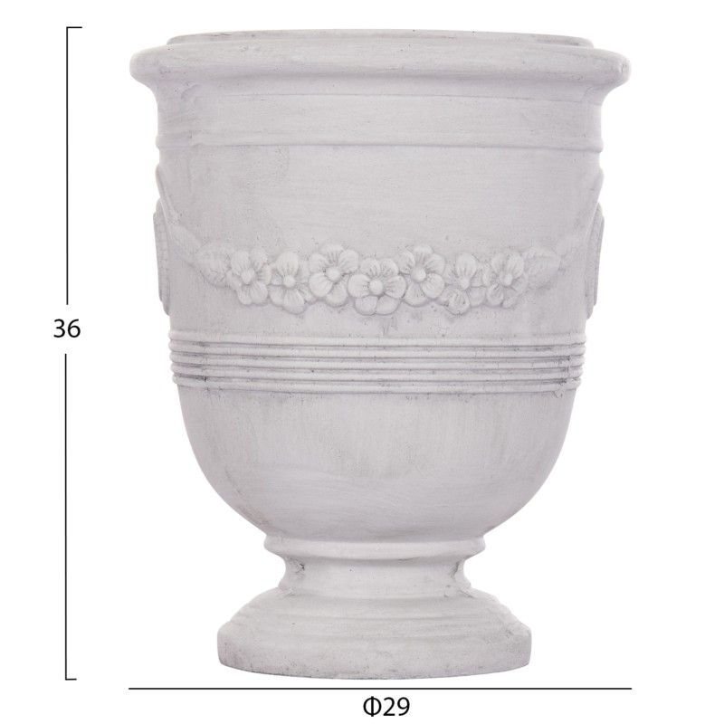 ΣΕΤ 3ΤΜΧ ΓΛΑΣΤΡΕΣ ΜΕ ΑΝΑΓΛΥΦΟ GARDENER HM4729 FIBERCLAY-ΣΕ ΥΠΟΛΕΥΚΟ Φ58x72.5Υεκ