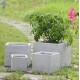 ΣΕΤ 4ΤΜΧ ΓΛΑΣΤΡΕΣ ΤΕΤΡΑΓΩΝΕΣ GARDENER HM4730 FIBERCLAY ΓΚΡΙ CEMENT 37x37x32Υεκ.