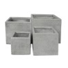 ΣΕΤ 4ΤΜΧ ΓΛΑΣΤΡΕΣ ΤΕΤΡΑΓΩΝΕΣ GARDENER HM4730 FIBERCLAY ΓΚΡΙ CEMENT 37x37x32Υεκ.