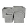 ΣΕΤ 4ΤΜΧ ΓΛΑΣΤΡΕΣ ΤΕΤΡΑΓΩΝΕΣ GARDENER HM4730 FIBERCLAY ΓΚΡΙ CEMENT 37x37x32Υεκ.